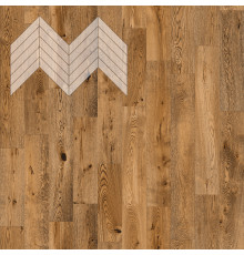 Паркет Елка Французская Lab Arte Chevron Дуб Рустик Эбен лак 600/510х90х14/3/45°
