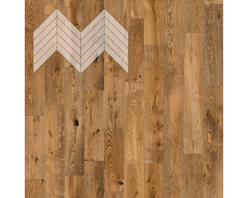 Паркет Елка Французская Lab Arte Chevron Дуб Селект Эбен лак 600/510х90х14/3/45°
