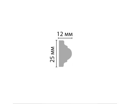 Молдинг DECOMASTER 97012F полиуретановый гибкий гладкий 25x12x2400 мм 97012F