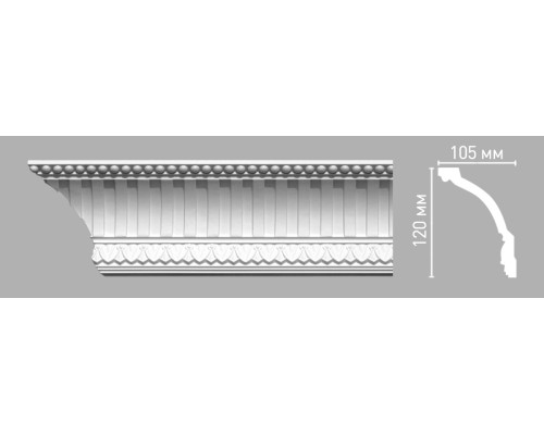 Плинтус потолочный с рисунком DECOMASTER 95105 (120х105х2400мм)
