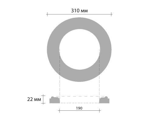 Розетка потолочная DECOMASTER DR-52 d 310 мм h 22 мм DR-52