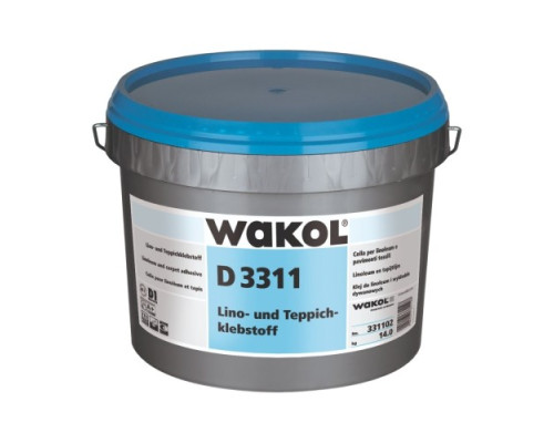 Клей для линолеума WAKOL D 3311 акриловый на водной основе 14 кг
