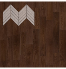 Паркет Елка Французская Lab Arte Chevron Дуб Натур Бронза лак 600/510х90х14/3/45°
