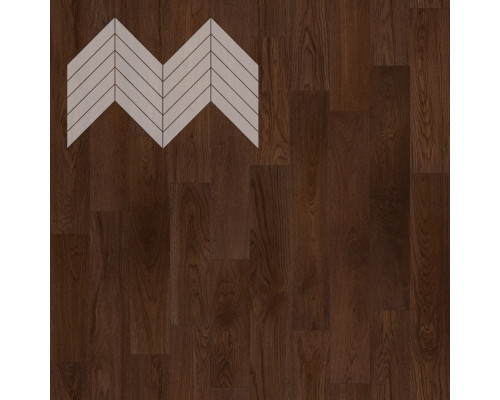 Паркет Елка Французская Lab Arte Chevron Дуб Натур Бронза лак 600/510х90х14/3/45°
