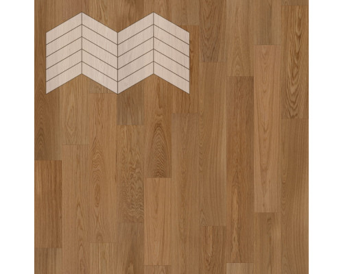 Паркет Елка Французская Lab Arte Chevron Дуб Рустик Гридж лак 400/348х90х14/3/60°
