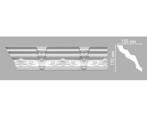 Плинтус потолочный DECOMASTER 95091 с рисунком 170х155х2400 мм 95091