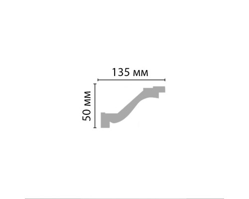 Плинтус потолочный гладкий Decomaster 50х135х2400 мм 96331
