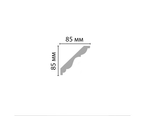 Плинтус потолочный гладкий Decomaster 85х85х2400 мм 96406