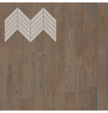 Паркет Елка Французская Lab Arte Chevron Дуб Рустик Грис лак 600/510х90х14/3/45°
