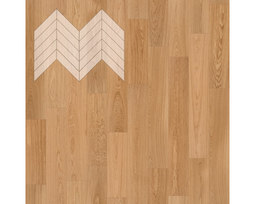 Паркет Елка Французская Lab Arte Chevron Дуб Селект Вельвет лак 600/490х110х14/3/45°
