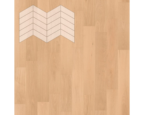 Паркет Елка Французская Lab Arte Chevron Дуб Селект Шёлк лак 400/337х110х14/3/60°

