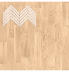 Паркет Елка Французская Lab Arte Chevron Дуб Селект Блонд лак 600/510х90х14/3/45°

