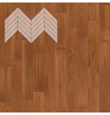 Паркет Елка Французская Lab Arte Chevron Дуб Рустик Верк лак 600/510х90х14/3/45°
