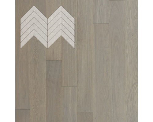 Паркет Елка Французская Lab Arte Chevron Дуб Рустик Concrete лак 600/490х110х14/3/45°
