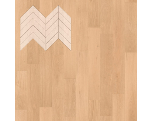 Паркет Елка Французская Lab Arte Chevron Дуб Рустик Шёлк лак 600/475х125х14/3/45°
