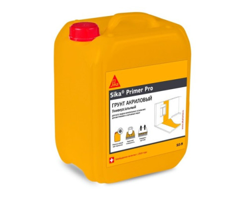 Грунтовка по стяжке Sika Primer Pro 497253 акриловая на водной основе 10 л
