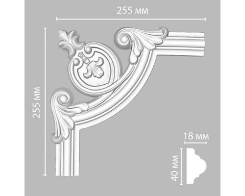 Угол декоративный DECOMASTER 255x255x18 мм 97010-5