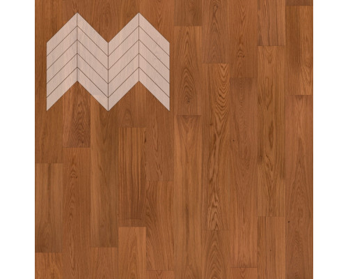 Паркет Елка Французская Lab Arte Chevron Дуб Рустик Верк лак 600/490х110х14/3/45°
