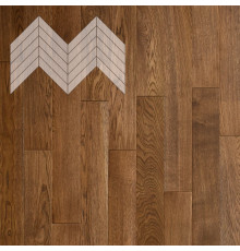 Паркет Елка Французская Lab Arte Chevron Дуб Рустик Лаэрт лак 600/510х90х14/3/45°

