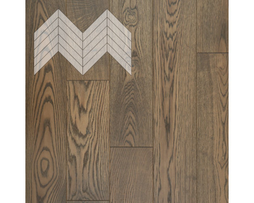 Паркет Елка Французская Lab Arte Chevron Дуб Рустик Ариста лак 600/510х90х14/3/45°