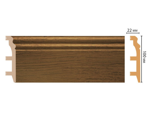 Плинтус напольный DECOMASTER D232 100 х 22 х 2400 мм D232-88 ДМ