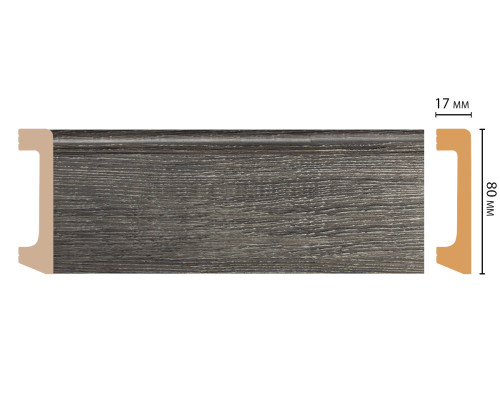 Плинтус напольный DECOMASTER D235-87 ДМ 80х17х2400 мм D235-87 ДМ