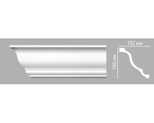 Плинтус потолочный гладкий Decomaster 150х152х2400 мм 96267