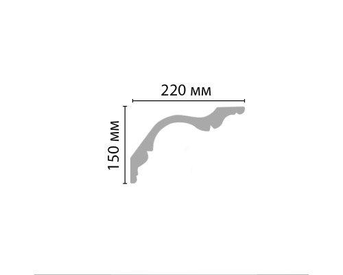 Плинтус потолочный гладкий Decomaster 150х220х2400 мм 96276