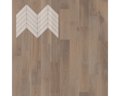 Паркет Елка Французская Lab Arte Chevron Дуб Селект Беж лак 600/490х110х14/3/45°