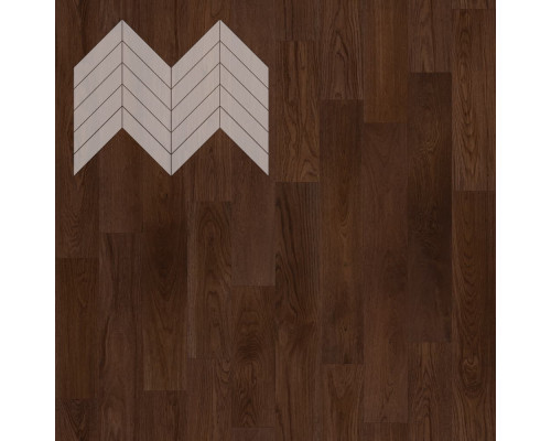Паркет Елка Французская Lab Arte Chevron Дуб Натур Бронза лак 600/490х110х14/3/45°
