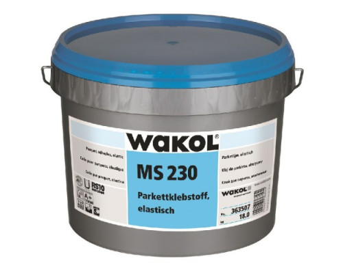 Клей для паркета, эластичный WAKOL MS 230 18 кг

