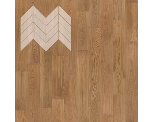 Паркет Елка Французская Lab Arte Chevron Дуб Натур Прозрачное масло 600/450х150х14/3/45°
