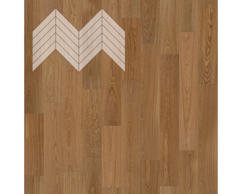 Паркет Елка Французская Lab Arte Chevron Дуб Натур Гридж лак 600/510х90х14/3/45°
