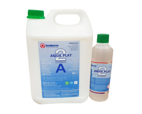 Лак для паркета Vermeister Aqua Play 2 полуглянцевый на водной основе 2К 5,5 л
