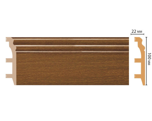 Плинтус напольный DECOMASTER D232 100 х 22 х 2400 мм D232-85 ДМ