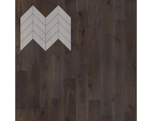 Паркет Елка Французская Lab Arte Chevron Дуб Рустик Грот лак 600/450х150х14/3/45°
