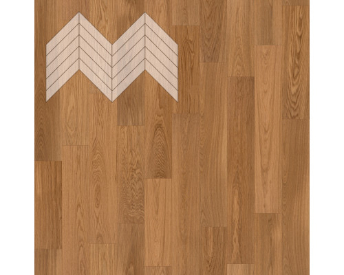 Паркет Елка Французская Lab Arte Chevron Дуб Натур Солид лак 600/510х90х14/3/45°
