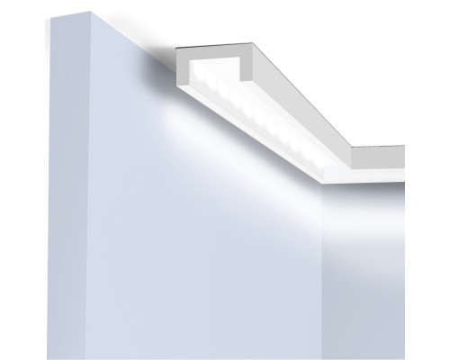 Потолочный плинтус под покраску Hiwood LB30 с подсветкой 2000×30×15
