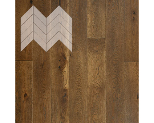 Паркет Елка Французская Lab Arte Chevron Дуб Рустик Лофт лак 600/450х150х14/3/45°
