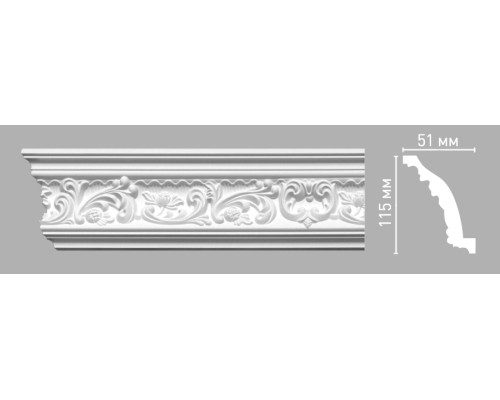 Плинтус потолочный с рисунком DECOMASTER 95104 (115х51х2400мм)
