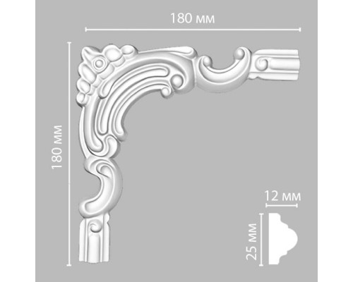 Угловой элемент DECOMASTER 97012-5 180x180x12 мм 97012-5