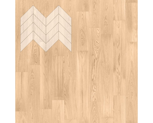 Паркет Елка Французская Lab Arte Chevron Дуб Селект Блонд лак 600/450х150х14/3/45°
