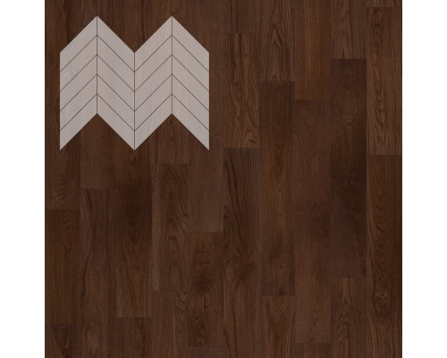 Паркет Елка Французская Lab Arte Chevron Дуб Натур Бронза лак 600/475х125х14/3/45°

