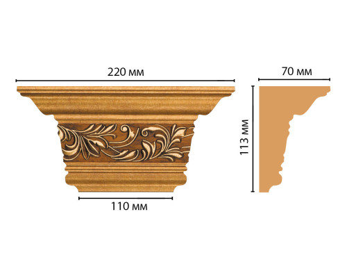 Капитель DECOMASTER D203-1223 220x113x70 мм D203-1223