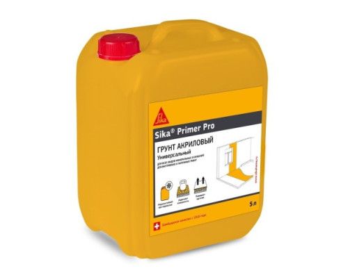 Грунтовка по стяжке Sika Primer Pro 497248 акриловая на водной основе 5 л
