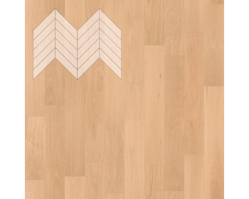 Паркет Елка Французская Lab Arte Chevron Дуб Натур Шёлк лак 600/490х110х14/3/45°
