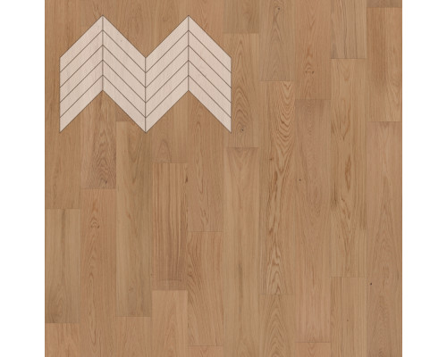 Паркет Елка Французская Lab Arte Chevron Дуб Натур Ларс лак 600/510х90х14/3/45°
