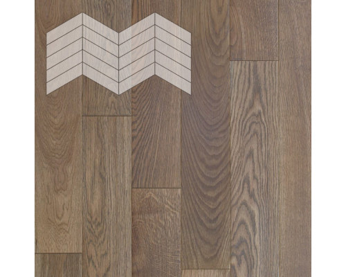 Паркет Елка Французская Lab Arte Chevron Дуб Селект Гамлет лак 400/348х90х14/3/60°
