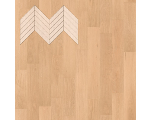 Паркет Елка Французская Lab Arte Chevron Дуб Натур Шёлк лак 600/510х90х14/3/45°
