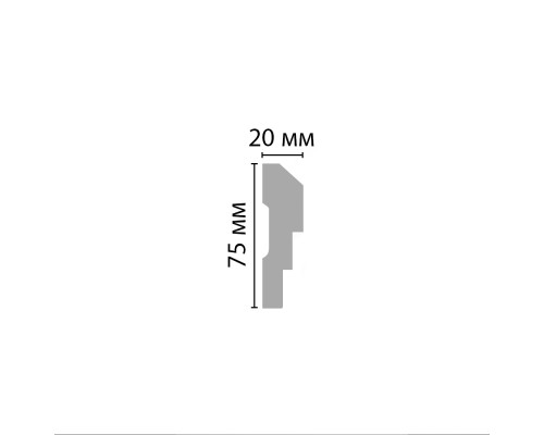 Молдинг гладкий DECOMASTER 75х20х2400 мм 97601